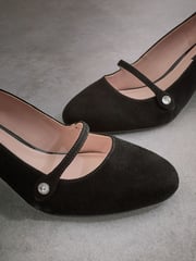 Black Standard Fit Tabitha Simmons Emily Leather Mary Jane Block Heels - Image 9 of 12