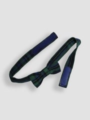 JoJo Maman Bébé Navy Tartan Waistcoat Shirt and Trousers Set - Image 11 of 12