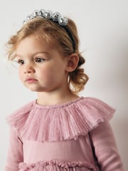 Pink Long Sleeve Mesh Dress (3mths-7yrs) - Image 4 of 8