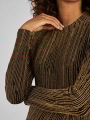 JoJo Maman Bébé Gold Sparkle High Neck Maternity Mini Dress - Image 5 of 5