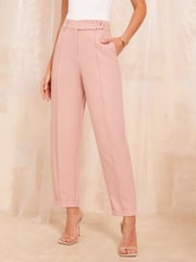 Friends Like These Blush Pink Tailored Barrel Trousers - Image 1 of 4