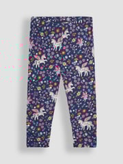 JoJo Maman Bébé Navy Blue Unicorn Floral 2-Pack Autumn Ditsy Floral Leggings - Image 2 of 7