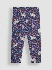 JoJo Maman Bébé Navy Blue Unicorn Floral 2-Pack Autumn Ditsy Floral Leggings - Image 3 of 7