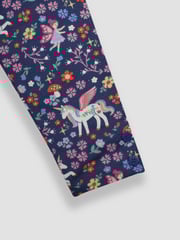 JoJo Maman Bébé Navy Blue Unicorn Floral 2-Pack Autumn Ditsy Floral Leggings - Image 6 of 7