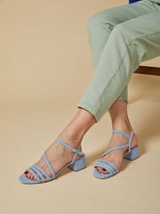 Jones Bootmaker light blue Ginette2 Heeled Leather Sandals - Image 1 of 6