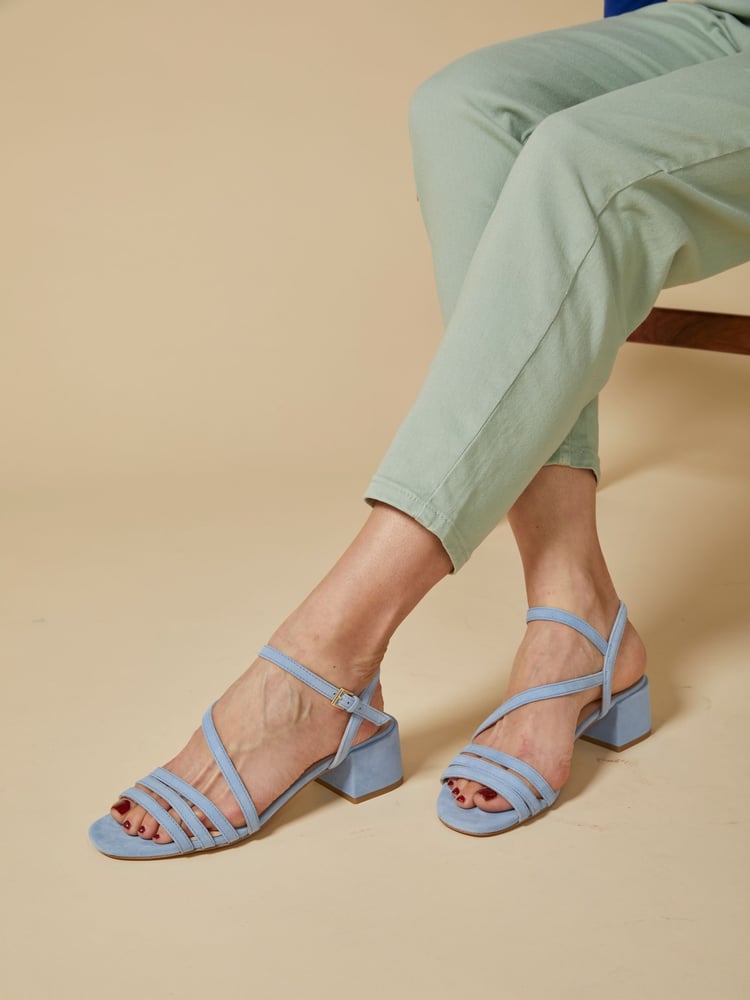 Jones Bootmaker light blue Ginette2 Heeled Leather Sandals - Image 1 of 6