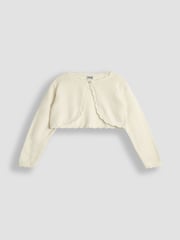 JoJo Maman Bébé Cream Lace Knit Bolero Cardigan - Image 1 of 3