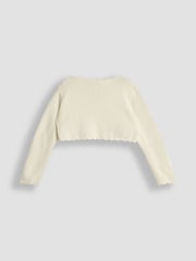 JoJo Maman Bébé Cream Lace Knit Bolero Cardigan - Image 2 of 3