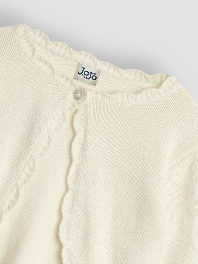 JoJo Maman Bébé Cream Lace Knit Bolero Cardigan - Image 3 of 3
