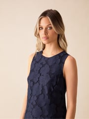 Ro&Zo Blue Lace Mini Shift Dress - Image 2 of 5