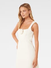 Forever New White Kate Structured Rosette Mini Dress - Image 4 of 5