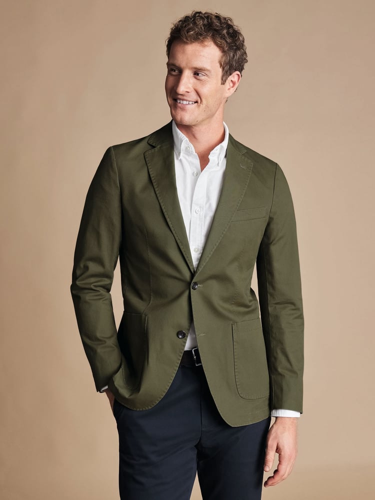 Charles Tyrwhitt Green Cotton Stretch Jacket - Image 1 of 5