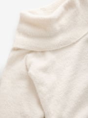 White Ecru Fluffy Off Shoulder Bardot Jumper - Image 8 of 9