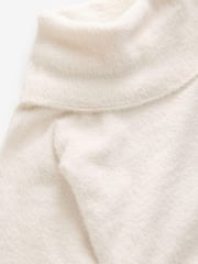 White Ecru Fluffy Off Shoulder Bardot Jumper - Image 9 of 9