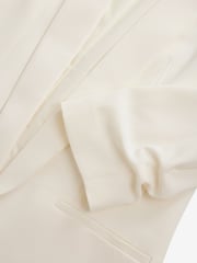 Cream Relaxed Ruched Sleeve Blazer - Image 6 of 7