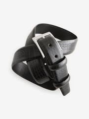 Black Croc Effect Leather Belt - Image 3 of 4