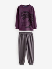 Olive Green/Blue/Purple Dinosaur 3 Pack 100% Cotton Long Sleeve Pyjamas (3-16yrs) - Image 8 of 11