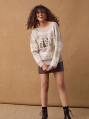 Neutral Christmas Tree Knitted Christmas Jumper - Image 2 of 8