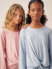 Pink/Grey Twist Front Wide Leg Jersey Pyjamas 2 Pack (6-16yrs) - Image 2 of 6