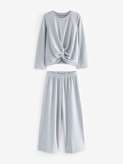 Pink/Grey Twist Front Wide Leg Jersey Pyjamas 2 Pack (6-16yrs) - Image 4 of 6