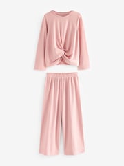 Pink/Grey Twist Front Wide Leg Jersey Pyjamas 2 Pack (6-16yrs) - Image 5 of 6