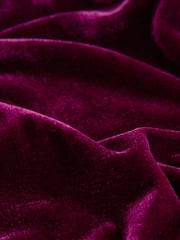 Burgundy Red Bardot Velvet Midi Dress - Image 6 of 7