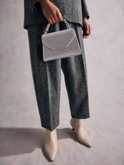 Silver Tabitha Simmons Stella Sparkle Handheld Bag - Image 1 of 18