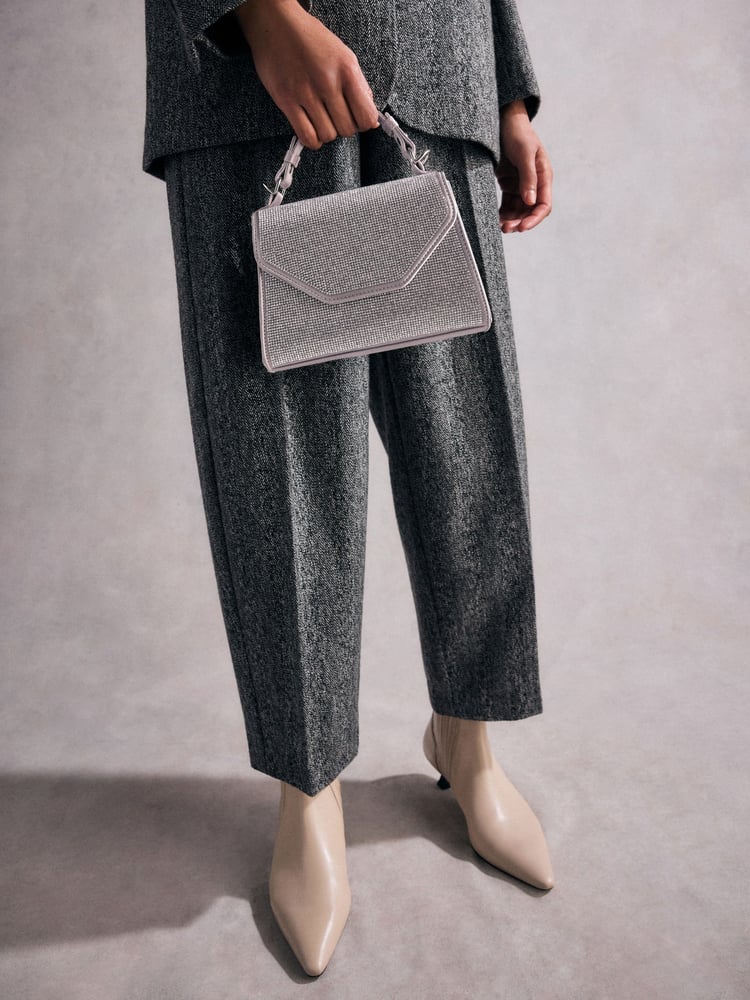 Silver Tabitha Simmons Stella Sparkle Handheld Bag - Image 1 of 18