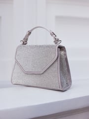 Silver Tabitha Simmons Stella Sparkle Handheld Bag - Image 10 of 18