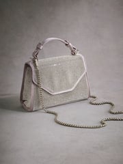 Silver Tabitha Simmons Stella Sparkle Handheld Bag - Image 8 of 18