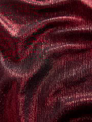 Red Long Sleeve Shimmer V-Neck Blouse - Image 7 of 7