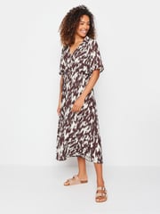M&Co Brown Printed Collared Shift Dress - Image 2 of 4