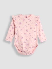 JoJo Maman Bébé Cream Floral Pointelle Bodies 2 Pack - Image 2 of 5