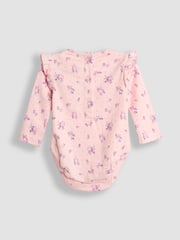 JoJo Maman Bébé Cream Floral Pointelle Bodies 2 Pack - Image 3 of 5