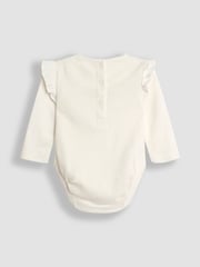 JoJo Maman Bébé Cream Floral Pointelle Bodies 2 Pack - Image 5 of 5