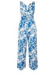 PixieGirl Petite Blue Contrast Leaf Jumpsuit - Image 6 of 6
