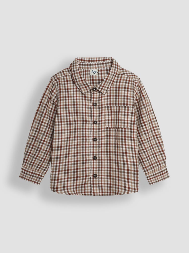 JoJo Maman Bébé Brown Tattersall Shirt - Image 1 of 3