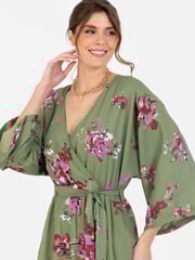 Lovedrobe Wrap Kimono Dress With Ruffled High Low Hem - Image 3 of 5
