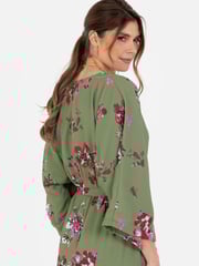Lovedrobe Wrap Kimono Dress With Ruffled High Low Hem - Image 4 of 5