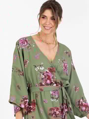 Lovedrobe Wrap Kimono Dress With Ruffled High Low Hem - Image 5 of 5
