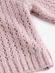 Pink Blush Sparkle Sequin Mesh Knitted Half Sleeve Jumper - Image 7 of 9