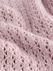 Pink Blush Sparkle Sequin Mesh Knitted Half Sleeve Jumper - Image 9 of 9