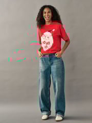 Red Christmas Short Sleeve 100% Cotton T-Shirt - Image 2 of 7