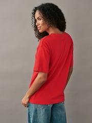 Red Christmas Short Sleeve 100% Cotton T-Shirt - Image 3 of 7
