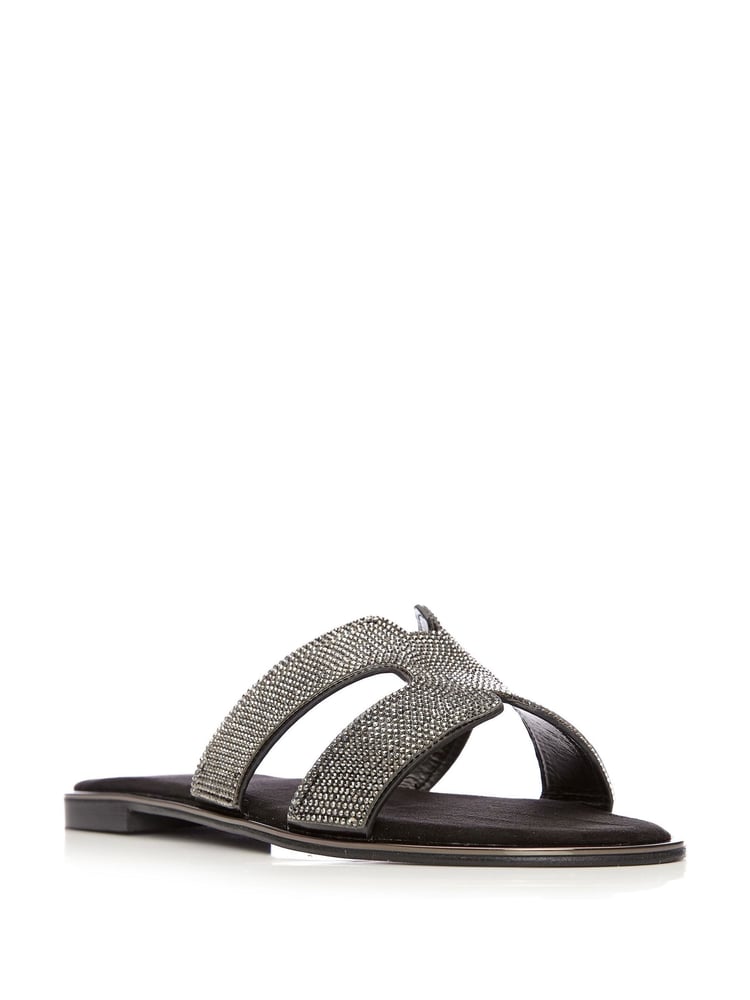 Moda in Pelle Ormay H-Strap Embellished Sliders - Image 2 of 6