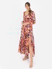 Lovedrobe Pink Wrap Front Maxi Dress With Elasticated Waist Detail - Image 1 of 5