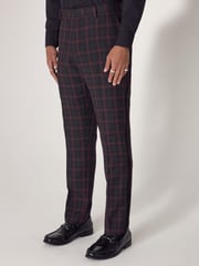 Black/Red Edit Metallic Check Trousers - Image 1 of 5