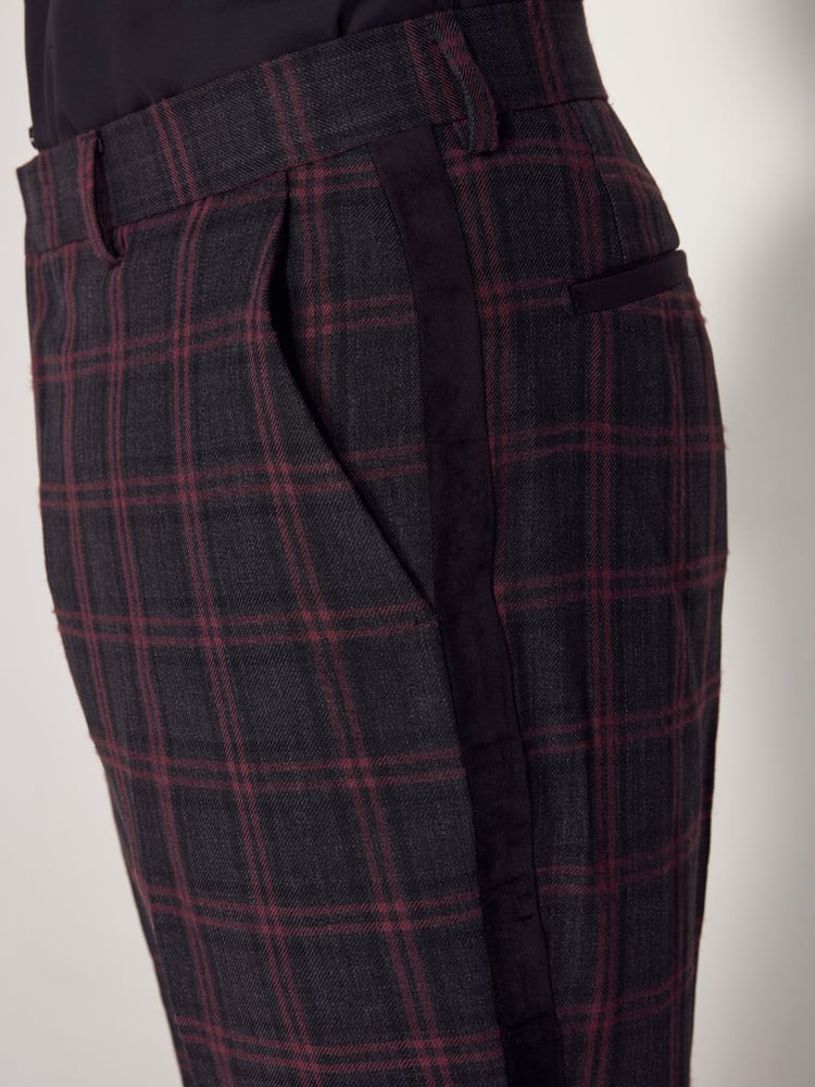 Black/Red Edit Metallic Check Trousers - Image 5 of 5