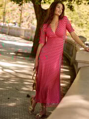 Boden Red Rebecca Jersey Midi Tea Dress - Image 1 of 6