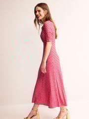 Boden Red Rebecca Jersey Midi Tea Dress - Image 2 of 6
